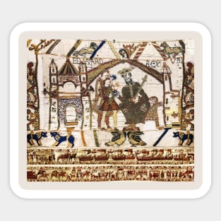 THE BAYEUX TAPESTRY ,King Edward the Confessor and Harold Godwinson at Winchester Sticker